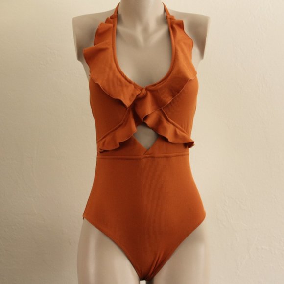 Cupshe Other - Ruffled Cutout Halter Swimsuit